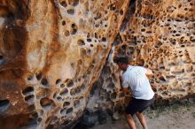 Bouldering in Hueco Tanks on 04/26/2019 with Blue Lizard Climbing and Yoga

Filename: SRM_20190426_1213440.jpg
Aperture: f/5.6
Shutter Speed: 1/250
Body: Canon EOS-1D Mark II
Lens: Canon EF 16-35mm f/2.8 L