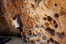 Bouldering in Hueco Tanks on 04/26/2019 with Blue Lizard Climbing and Yoga

Filename: SRM_20190426_1214310.jpg
Aperture: f/5.6
Shutter Speed: 1/400
Body: Canon EOS-1D Mark II
Lens: Canon EF 16-35mm f/2.8 L