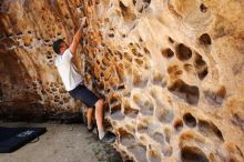 Bouldering in Hueco Tanks on 04/26/2019 with Blue Lizard Climbing and Yoga

Filename: SRM_20190426_1214430.jpg
Aperture: f/5.6
Shutter Speed: 1/200
Body: Canon EOS-1D Mark II
Lens: Canon EF 16-35mm f/2.8 L