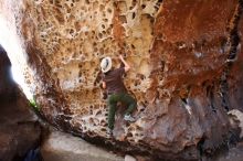 Bouldering in Hueco Tanks on 04/26/2019 with Blue Lizard Climbing and Yoga

Filename: SRM_20190426_1219200.jpg
Aperture: f/4.5
Shutter Speed: 1/80
Body: Canon EOS-1D Mark II
Lens: Canon EF 16-35mm f/2.8 L