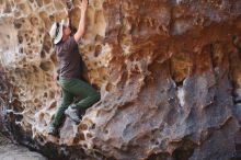 Bouldering in Hueco Tanks on 04/26/2019 with Blue Lizard Climbing and Yoga

Filename: SRM_20190426_1221210.jpg
Aperture: f/3.2
Shutter Speed: 1/160
Body: Canon EOS-1D Mark II
Lens: Canon EF 50mm f/1.8 II