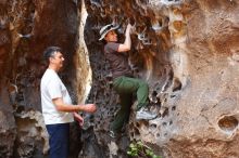 Bouldering in Hueco Tanks on 04/26/2019 with Blue Lizard Climbing and Yoga

Filename: SRM_20190426_1229160.jpg
Aperture: f/4.0
Shutter Speed: 1/80
Body: Canon EOS-1D Mark II
Lens: Canon EF 50mm f/1.8 II