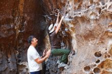 Bouldering in Hueco Tanks on 04/26/2019 with Blue Lizard Climbing and Yoga

Filename: SRM_20190426_1230000.jpg
Aperture: f/4.0
Shutter Speed: 1/100
Body: Canon EOS-1D Mark II
Lens: Canon EF 50mm f/1.8 II