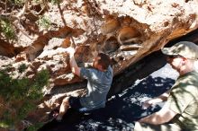 Bouldering in Hueco Tanks on 06/15/2019 with Blue Lizard Climbing and Yoga

Filename: SRM_20190615_1002450.jpg
Aperture: f/5.0
Shutter Speed: 1/320
Body: Canon EOS-1D Mark II
Lens: Canon EF 16-35mm f/2.8 L