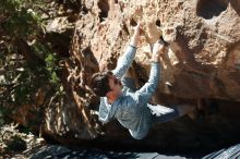Bouldering in Hueco Tanks on 06/15/2019 with Blue Lizard Climbing and Yoga

Filename: SRM_20190615_1018500.jpg
Aperture: f/3.5
Shutter Speed: 1/800
Body: Canon EOS-1D Mark II
Lens: Canon EF 50mm f/1.8 II