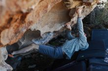 Bouldering in Hueco Tanks on 06/15/2019 with Blue Lizard Climbing and Yoga

Filename: SRM_20190615_1044470.jpg
Aperture: f/4.0
Shutter Speed: 1/320
Body: Canon EOS-1D Mark II
Lens: Canon EF 50mm f/1.8 II