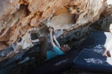 Bouldering in Hueco Tanks on 06/15/2019 with Blue Lizard Climbing and Yoga

Filename: SRM_20190615_1051530.jpg
Aperture: f/4.0
Shutter Speed: 1/320
Body: Canon EOS-1D Mark II
Lens: Canon EF 50mm f/1.8 II