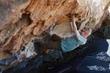 Bouldering in Hueco Tanks on 06/15/2019 with Blue Lizard Climbing and Yoga

Filename: SRM_20190615_1052110.jpg
Aperture: f/4.0
Shutter Speed: 1/400
Body: Canon EOS-1D Mark II
Lens: Canon EF 50mm f/1.8 II