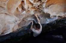 Bouldering in Hueco Tanks on 06/15/2019 with Blue Lizard Climbing and Yoga

Filename: SRM_20190615_1100380.jpg
Aperture: f/5.6
Shutter Speed: 1/250
Body: Canon EOS-1D Mark II
Lens: Canon EF 16-35mm f/2.8 L