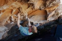 Bouldering in Hueco Tanks on 06/15/2019 with Blue Lizard Climbing and Yoga

Filename: SRM_20190615_1103110.jpg
Aperture: f/5.6
Shutter Speed: 1/320
Body: Canon EOS-1D Mark II
Lens: Canon EF 16-35mm f/2.8 L