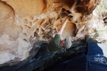 Bouldering in Hueco Tanks on 06/15/2019 with Blue Lizard Climbing and Yoga

Filename: SRM_20190615_1111130.jpg
Aperture: f/5.6
Shutter Speed: 1/400
Body: Canon EOS-1D Mark II
Lens: Canon EF 16-35mm f/2.8 L