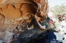 Bouldering in Hueco Tanks on 06/15/2019 with Blue Lizard Climbing and Yoga

Filename: SRM_20190615_1111360.jpg
Aperture: f/5.6
Shutter Speed: 1/500
Body: Canon EOS-1D Mark II
Lens: Canon EF 16-35mm f/2.8 L