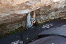 Bouldering in Hueco Tanks on 06/15/2019 with Blue Lizard Climbing and Yoga

Filename: SRM_20190615_1145020.jpg
Aperture: f/4.0
Shutter Speed: 1/250
Body: Canon EOS-1D Mark II
Lens: Canon EF 50mm f/1.8 II