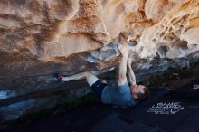 Bouldering in Hueco Tanks on 06/15/2019 with Blue Lizard Climbing and Yoga

Filename: SRM_20190615_1152140.jpg
Aperture: f/5.6
Shutter Speed: 1/200
Body: Canon EOS-1D Mark II
Lens: Canon EF 16-35mm f/2.8 L