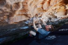 Bouldering in Hueco Tanks on 06/15/2019 with Blue Lizard Climbing and Yoga

Filename: SRM_20190615_1152190.jpg
Aperture: f/5.6
Shutter Speed: 1/200
Body: Canon EOS-1D Mark II
Lens: Canon EF 16-35mm f/2.8 L
