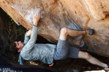 Bouldering in Hueco Tanks on 06/15/2019 with Blue Lizard Climbing and Yoga

Filename: SRM_20190615_1225570.jpg
Aperture: f/4.0
Shutter Speed: 1/400
Body: Canon EOS-1D Mark II
Lens: Canon EF 50mm f/1.8 II