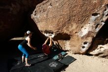 Bouldering in Hueco Tanks on 06/23/2019 with Blue Lizard Climbing and Yoga

Filename: SRM_20190623_0815440.jpg
Aperture: f/5.6
Shutter Speed: 1/320
Body: Canon EOS-1D Mark II
Lens: Canon EF 16-35mm f/2.8 L