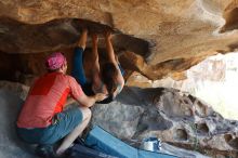 Bouldering in Hueco Tanks on 06/23/2019 with Blue Lizard Climbing and Yoga

Filename: SRM_20190623_1512230.jpg
Aperture: f/4.0
Shutter Speed: 1/320
Body: Canon EOS-1D Mark II
Lens: Canon EF 50mm f/1.8 II