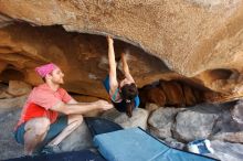 Bouldering in Hueco Tanks on 06/23/2019 with Blue Lizard Climbing and Yoga

Filename: SRM_20190623_1525370.jpg
Aperture: f/5.0
Shutter Speed: 1/200
Body: Canon EOS-1D Mark II
Lens: Canon EF 16-35mm f/2.8 L