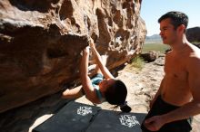 Bouldering in Hueco Tanks on 06/28/2019 with Blue Lizard Climbing and Yoga

Filename: SRM_20190628_0934460.jpg
Aperture: f/5.6
Shutter Speed: 1/320
Body: Canon EOS-1D Mark II
Lens: Canon EF 16-35mm f/2.8 L