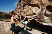 Bouldering in Hueco Tanks on 06/28/2019 with Blue Lizard Climbing and Yoga

Filename: SRM_20190628_0940150.jpg
Aperture: f/5.6
Shutter Speed: 1/800
Body: Canon EOS-1D Mark II
Lens: Canon EF 16-35mm f/2.8 L