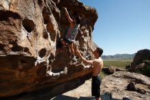 Bouldering in Hueco Tanks on 06/28/2019 with Blue Lizard Climbing and Yoga

Filename: SRM_20190628_1001030.jpg
Aperture: f/6.3
Shutter Speed: 1/500
Body: Canon EOS-1D Mark II
Lens: Canon EF 16-35mm f/2.8 L