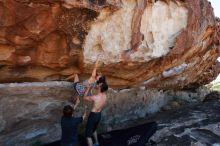 Bouldering in Hueco Tanks on 06/28/2019 with Blue Lizard Climbing and Yoga

Filename: SRM_20190628_1030040.jpg
Aperture: f/5.6
Shutter Speed: 1/400
Body: Canon EOS-1D Mark II
Lens: Canon EF 16-35mm f/2.8 L