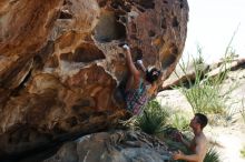 Bouldering in Hueco Tanks on 06/28/2019 with Blue Lizard Climbing and Yoga

Filename: SRM_20190628_1117560.jpg
Aperture: f/4.0
Shutter Speed: 1/500
Body: Canon EOS-1D Mark II
Lens: Canon EF 50mm f/1.8 II