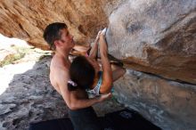 Bouldering in Hueco Tanks on 06/28/2019 with Blue Lizard Climbing and Yoga

Filename: SRM_20190628_1205070.jpg
Aperture: f/5.6
Shutter Speed: 1/400
Body: Canon EOS-1D Mark II
Lens: Canon EF 16-35mm f/2.8 L