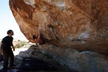 Bouldering in Hueco Tanks on 06/28/2019 with Blue Lizard Climbing and Yoga

Filename: SRM_20190628_1212250.jpg
Aperture: f/8.0
Shutter Speed: 1/400
Body: Canon EOS-1D Mark II
Lens: Canon EF 16-35mm f/2.8 L