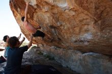 Bouldering in Hueco Tanks on 06/28/2019 with Blue Lizard Climbing and Yoga

Filename: SRM_20190628_1213060.jpg
Aperture: f/8.0
Shutter Speed: 1/320
Body: Canon EOS-1D Mark II
Lens: Canon EF 16-35mm f/2.8 L