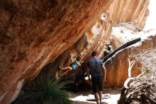 Bouldering in Hueco Tanks on 06/28/2019 with Blue Lizard Climbing and Yoga

Filename: SRM_20190628_1409090.jpg
Aperture: f/5.6
Shutter Speed: 1/320
Body: Canon EOS-1D Mark II
Lens: Canon EF 16-35mm f/2.8 L