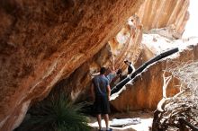 Bouldering in Hueco Tanks on 06/28/2019 with Blue Lizard Climbing and Yoga

Filename: SRM_20190628_1412320.jpg
Aperture: f/5.6
Shutter Speed: 1/320
Body: Canon EOS-1D Mark II
Lens: Canon EF 16-35mm f/2.8 L