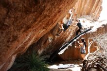 Bouldering in Hueco Tanks on 06/28/2019 with Blue Lizard Climbing and Yoga

Filename: SRM_20190628_1417050.jpg
Aperture: f/5.6
Shutter Speed: 1/320
Body: Canon EOS-1D Mark II
Lens: Canon EF 16-35mm f/2.8 L