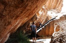 Bouldering in Hueco Tanks on 06/28/2019 with Blue Lizard Climbing and Yoga

Filename: SRM_20190628_1421240.jpg
Aperture: f/5.6
Shutter Speed: 1/320
Body: Canon EOS-1D Mark II
Lens: Canon EF 16-35mm f/2.8 L