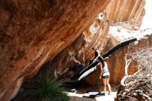 Bouldering in Hueco Tanks on 06/28/2019 with Blue Lizard Climbing and Yoga

Filename: SRM_20190628_1434550.jpg
Aperture: f/5.6
Shutter Speed: 1/400
Body: Canon EOS-1D Mark II
Lens: Canon EF 16-35mm f/2.8 L