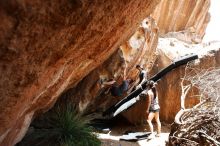 Bouldering in Hueco Tanks on 06/28/2019 with Blue Lizard Climbing and Yoga

Filename: SRM_20190628_1434580.jpg
Aperture: f/5.6
Shutter Speed: 1/320
Body: Canon EOS-1D Mark II
Lens: Canon EF 16-35mm f/2.8 L