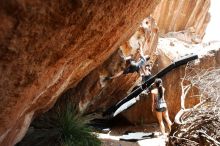 Bouldering in Hueco Tanks on 06/28/2019 with Blue Lizard Climbing and Yoga

Filename: SRM_20190628_1435351.jpg
Aperture: f/5.6
Shutter Speed: 1/320
Body: Canon EOS-1D Mark II
Lens: Canon EF 16-35mm f/2.8 L