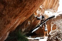 Bouldering in Hueco Tanks on 06/28/2019 with Blue Lizard Climbing and Yoga

Filename: SRM_20190628_1435400.jpg
Aperture: f/5.6
Shutter Speed: 1/400
Body: Canon EOS-1D Mark II
Lens: Canon EF 16-35mm f/2.8 L