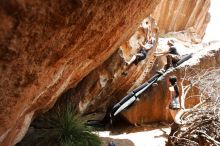 Bouldering in Hueco Tanks on 06/28/2019 with Blue Lizard Climbing and Yoga

Filename: SRM_20190628_1446280.jpg
Aperture: f/5.6
Shutter Speed: 1/400
Body: Canon EOS-1D Mark II
Lens: Canon EF 16-35mm f/2.8 L