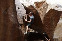 Bouldering in Hueco Tanks on 06/28/2019 with Blue Lizard Climbing and Yoga

Filename: SRM_20190628_1655520.jpg
Aperture: f/3.2
Shutter Speed: 1/250
Body: Canon EOS-1D Mark II
Lens: Canon EF 50mm f/1.8 II