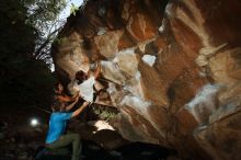 Bouldering in Hueco Tanks on 08/02/2019 with Blue Lizard Climbing and Yoga

Filename: SRM_20190802_1055480.jpg
Aperture: f/5.6
Shutter Speed: 1/250
Body: Canon EOS-1D Mark II
Lens: Canon EF 16-35mm f/2.8 L