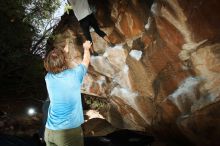 Bouldering in Hueco Tanks on 08/02/2019 with Blue Lizard Climbing and Yoga

Filename: SRM_20190802_1056120.jpg
Aperture: f/5.6
Shutter Speed: 1/250
Body: Canon EOS-1D Mark II
Lens: Canon EF 16-35mm f/2.8 L