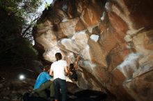 Bouldering in Hueco Tanks on 08/02/2019 with Blue Lizard Climbing and Yoga

Filename: SRM_20190802_1100480.jpg
Aperture: f/5.6
Shutter Speed: 1/250
Body: Canon EOS-1D Mark II
Lens: Canon EF 16-35mm f/2.8 L