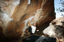 Bouldering in Hueco Tanks on 08/02/2019 with Blue Lizard Climbing and Yoga

Filename: SRM_20190802_1119130.jpg
Aperture: f/5.6
Shutter Speed: 1/250
Body: Canon EOS-1D Mark II
Lens: Canon EF 16-35mm f/2.8 L