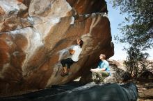 Bouldering in Hueco Tanks on 08/02/2019 with Blue Lizard Climbing and Yoga

Filename: SRM_20190802_1127060.jpg
Aperture: f/5.6
Shutter Speed: 1/250
Body: Canon EOS-1D Mark II
Lens: Canon EF 16-35mm f/2.8 L