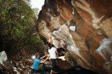 Bouldering in Hueco Tanks on 08/02/2019 with Blue Lizard Climbing and Yoga

Filename: SRM_20190802_1133140.jpg
Aperture: f/5.6
Shutter Speed: 1/250
Body: Canon EOS-1D Mark II
Lens: Canon EF 16-35mm f/2.8 L