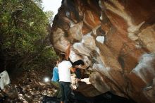 Bouldering in Hueco Tanks on 08/02/2019 with Blue Lizard Climbing and Yoga

Filename: SRM_20190802_1133190.jpg
Aperture: f/5.6
Shutter Speed: 1/250
Body: Canon EOS-1D Mark II
Lens: Canon EF 16-35mm f/2.8 L