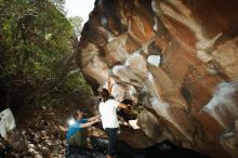 Bouldering in Hueco Tanks on 08/02/2019 with Blue Lizard Climbing and Yoga

Filename: SRM_20190802_1134330.jpg
Aperture: f/5.6
Shutter Speed: 1/250
Body: Canon EOS-1D Mark II
Lens: Canon EF 16-35mm f/2.8 L