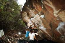 Bouldering in Hueco Tanks on 08/02/2019 with Blue Lizard Climbing and Yoga

Filename: SRM_20190802_1136120.jpg
Aperture: f/5.6
Shutter Speed: 1/250
Body: Canon EOS-1D Mark II
Lens: Canon EF 16-35mm f/2.8 L